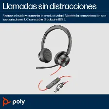 Diadema Hp Poly 8x223aa Bw 8225/ Alambrica Binaural Conexion Usb-c Usb-a Cancelacion Activa De Ruido Control Para Llamadas Color Negro Naranja