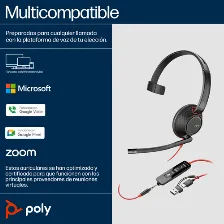 Audífonos Hp Poly Diadema, Alámbrico, 3.5 Mm, Usb, Negro