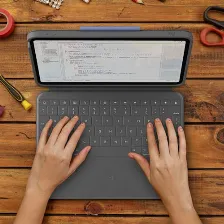 Teclado Inalámbrico Logitech Rugged Folio Smart Connector, Grafito