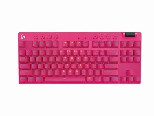 Teclado Logitech G Pro X Tkl Inglés, Inalámbrico Y Alámbrico, Rf Inalámbrico + Bluetooth, Interruptor Mecánico, Led Rgb, Magenta