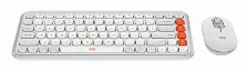 Kit Teclado Y Mouse Logitech Pop Icon Combo Interruptor De Llave De Tijera, Inalámbrico, 400 Dpi, Blanco