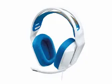 Diadema Gaming Logitech G335, 3.5mm, Microfono, Blanco/azul