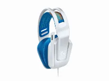 Diadema Gaming Logitech G335, 3.5mm, Microfono, Blanco/azul