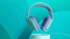 Diadema Gaming Logitech G335, 3.5mm, Microfono, Blanco/azul