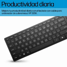 Teclado Hp Teclado De Escritorio 320k Con Cable Alámbrico, Usb, Interruptor De Membrana, Negro