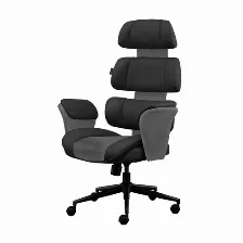 Silla Acteck Silla Luxor Ultra Ec870 Reposa-brazos Si, Material Poliuretano (pu), Color Gris, Negro