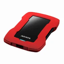 Disco Duro Externo Adata Hd330, 2.5 Pulg, 1tb, Usb 3.1, Rojo/negro, A Prueba De Golpes