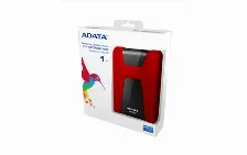 Disco Duro Externo Adata Hd650, 1 Tb, Usb 3.2 Gen 1, Rojo, Triple Capa Antichoque, Resistente A Rayones, Led Azul.
