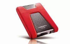Disco Duro Externo Adata Hd650, 1 Tb, Usb 3.2 Gen 1, Rojo, Triple Capa Antichoque, Resistente A Rayones, Led Azul.