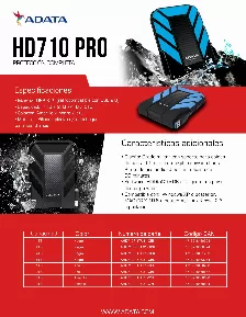 Disco Duro Externo Adata Hd710 Pro, 2tb, Usb 3.1, 2.5