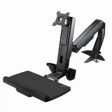 Estaciones De Trabajo Startech.com Ajustes De Altura Si, Bandeja Del Teclado Si, Soportadas 1 Pantallas, Color Negro
