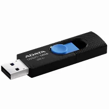 Memoria Usb Adata Uv320 64gb, Usb 3.2 Gen 1, Factor De Forma Deslizar, Color Negro/azul (auv320-64g-rbkbl)