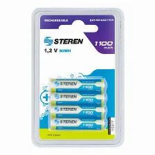Batería Steren Bat-nm-aaa/1100 Alcalino, 1.2 V, Azul, Gris, Amarillo