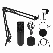 Microfono Balam Rush Stelar Mc970, Usb 1.5 Mts, Unidireccional, Esponja Antipop, Filtro Antipop, Soporte Tipo Sock, Soporte De Brazo, Br-932967