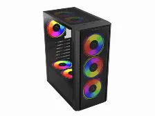 Gabinete Balam Rush Dragonfly Crystal Gm745 Midi Tower, 4x Ventiladores, Negro