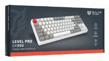 Teclado Balam Rush Level Pro Gk990 Español, Inalámbrico Y Alámbrico, Rf Inalámbrico + Bluetooth, Interruptor Mecánico, Led Rgb, Gris, Blanco