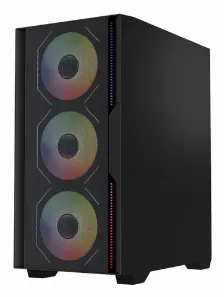 Gabinete Gamer Balam Rush Nitrox Edge Pro Aircool 4900c / Mini Torre / Micro-atx, Mini Itx / Incluye 3 Ventiladores Argb 120 Mm / Cristal Templado / Negro / Br-943895