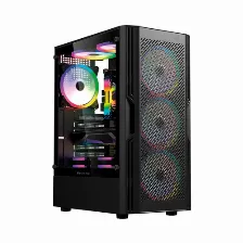 Gabinete Balam Rush Br-943956 Midi Tower, Psu No, Vent. 3x 120 Mm, Vent. 1x 120 Mm, Negro