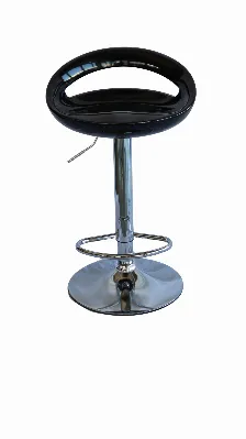 Banco Para Barra Modamob, Modelo Obsidian, Base Cromada, Piston Nivelacion Altura, Color Negro.