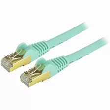 Patchcord Startech.com Cat6a, 0.3 M, Turquesa