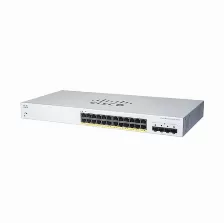 Switch Cisco Cbs220-24fp-4g Gestionado, L2, Rj-45 24, Gigabit Ethernet (10/100/1000), 24 Poe, Blanco