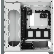 Gabinete Corsair Icue 5000x Rgb Semi Torre, Ventana Lateral Vidrio, 3x Vent. Rgb, S/fuente, Blanco