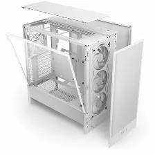 Gabinete Nzxt H5 Flow Rgb Midi Tower, Cristal Templado, Vent. 3x 120 Mm, Usb 3.0, Blanco