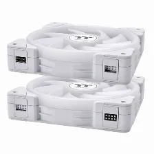 Kit 3 Ventiladores Thermaltake Swafan Ex12 Snow, Argb, Conexion Magnetica, Aspas Reversibles, Blanco