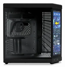 Gabinete Hyte Y70 Touch Infinite Midi Tower, Doble Camara, Pantalla Tactil Lcd De 14.1 Pulgadas, Sin Fuente, Color Negro