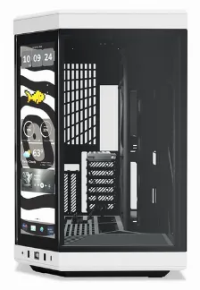 Gabinete Hyte Y70 Touch Infinite, Mid Tower, Dual Chamber, Pantalla Lcd, Blanco/negro