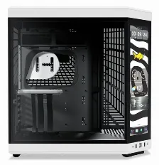 Gabinete Hyte Y70 Touch Infinite, Mid Tower, Dual Chamber, Pantalla Lcd, Blanco/negro
