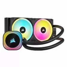 Sistema De Enfriamiento Liquido Corsair Icue Link H100i Rgb, 240mm, Intel Y Amd, 2400rpm, Negro