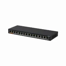 Switch Dahua Technology Poe Pfs3016-16gt-190 No Administrado, L2, Rj-45 16, Gigabit Ethernet (10/100/1000), 1u, Negro