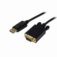 Adaptador Vídeo Startech.com Displayport A Vga (d-sub), 3 M, Negro