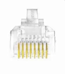 Bote Plug Modular Hikvision Rj45 Cat6, Chapado Oro 30 Micras, Interior, 100 Pzas
