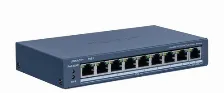Switch Hikvision 8 Puertos Poe+, Monitoreable, 8x 100 Mbps Poe+, 1x 1000 Mbps Uplink, 60w