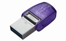 Memoria Usb Kingston Datatraveler Microduo 3c, 128gb, Usb 3.0 A/c, Morado