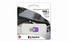 Memoria Usb Kingston Datatraveler Microduo 3c, 128gb, Usb 3.0 A/c, Morado