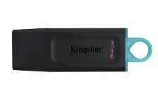 Memoria Usb Kingston Datatraveler Exodia 64gb, 3.2 Gen 1, Factor De Forma Tapa, Color Negro