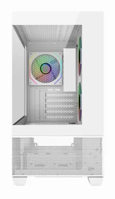 Gabinete Cooler Master Elite 490, Micro Atx/ Itx, Cristal Templado, 1x Usb-c, 2x Usb 3.0, 3 Ventiladores, Blanco