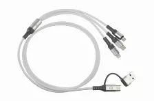 Cable Usb Easy Line El-994329 Usb C A Usb C/micro-usb B/lightning, Negro, Plata, Blanco
