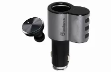 Combo Cargador De Carro Blackpcs Epi053bt-bl, 3 Puertos Usb, Manos Libres Bluetooth, Inserción Magnetica Carcasa De Aluminio Anti-oxido, Color Negro