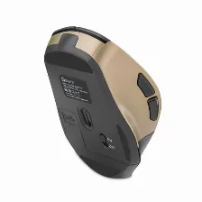 Mouse Getttech Ggm-stdbw-01-gd 6 Botones, 7200 Dpi, Rf Inalámbrico + Bluetooth, Negro, Oro