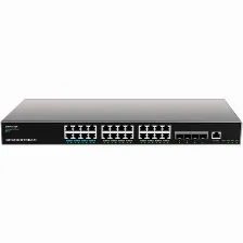 Switch Grandstream Gwn7813p/ Switch Capa 3 Poe+ Administrable / 24 Puertos 10/100/1000 Mbps + 4 Puertos Sfp+ De 10 Gigabits / Hasta 360w / Compatible Con Gwn Cloud.