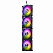 Kit De 4 Ventiladores Xpg Hurricane Mag 120 Argb Pwm Magneticos, Cable Flexible, Negro