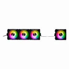 Kit De 4 Ventiladores Xpg Hurricane Mag 120 Argb Pwm Magneticos, Cable Flexible, Negro