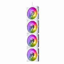 Kit De 4 Ventiladores Xpg Hurricane Mag 120 Argb Pwm Magneticos, Cable Flexible, Blanco