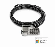 Cable Antirrobo Kensington K68130ww , Cerradura Con Combinación, 1.8 M, Acero Al Carbón, Negro, Plata