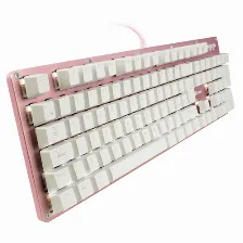 Teclado Mecanico Gaming Gamefactor Kbg400, Switch Red, Antighost, Retroiluminado, Usb, Color Rosa/blanco