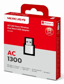 Tarjeta De Red Mercusys Ma30n Usb, 1300 Mbit/s, Alambrico, Blanco